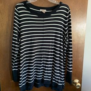 H&M navy striped sweater with buttons - size L